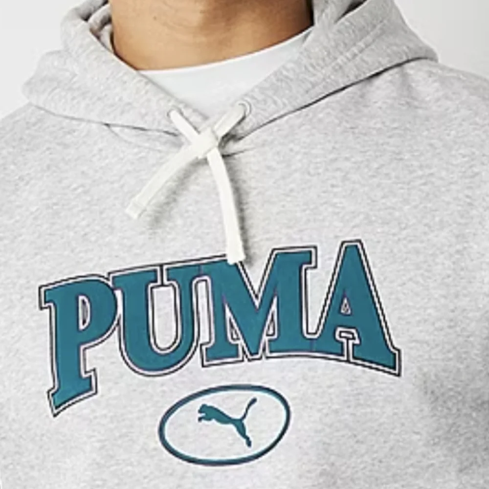 NWOT PUMA Men's Squad Light Grey Heather Hoodie Sweater Size S MSRP $60 - Picture 2 of 4